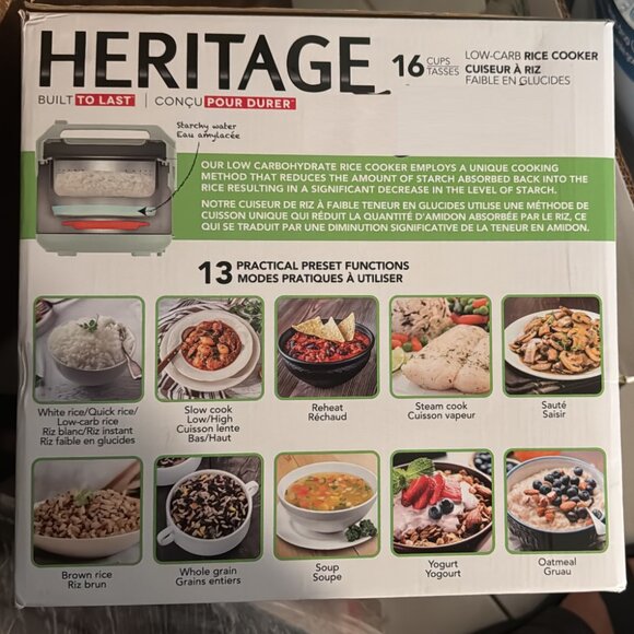 Heritage Digital Programmable Rice & Grain Cooker with 13 Pre-Set Cooking Functi - Picture 2 of 4